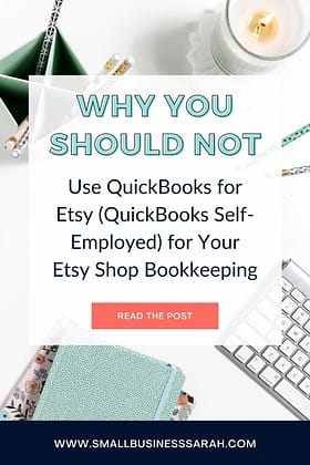Why You shouldn't use QuickBooks for Etsy for your Etsy Shop Bookkeeping As a bookkeeping who works with Etsy shop owner, I recommend using QuickBooks Online. However, there are different kinds of QuickBooks options. Check out this post to find out why you shouldn't use QuickBooks for Etsy for your Etsy shop bookkeeping.